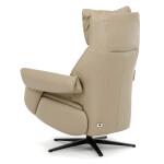 Relaxační křeslo, elektrické zabudované ovládání, krémová, kůže,TV-B3980 CRM3