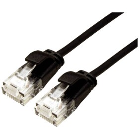 Roline 21.15.3956 RJ45 síťové kabely, propojovací kabely CAT 6A U/UTP 3.00 m černá nestíněný, bez halogenů, samozhášecí 1 ks