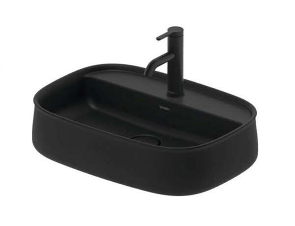 DURAVIT - Zencha Umyvadlo na desku 55x39 cm, bez přepadu, otvor pro baterii, DuraCeram, antracit mat 2374551371