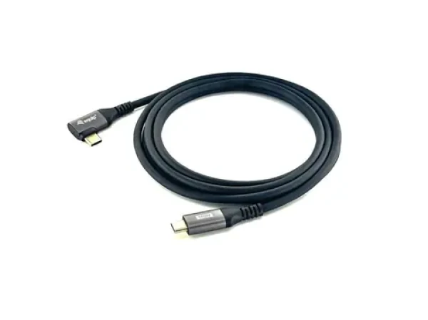 Equip USB-C - USB-C 90° černá / Kabel / USB 2.0 / PD 100 W / 3 m (128893)