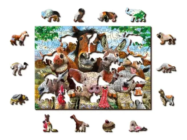 WOODEN CITY Dřevěné puzzle Život na farmě 2v1