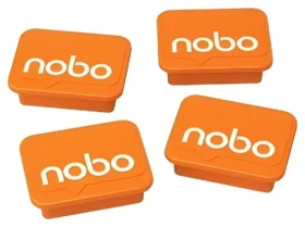 Nobo Magnety oranžové 4 ks / Na magnetickou tabuli / 18x22 mm (1905327)