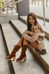 Dámské Kozačky Do Půl Lýtka Na Sloupku Zateplené Camel Ivanelis Velikost: 39