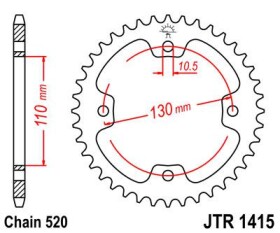 JT Sprockets Řetězová rozeta na Kawasaki KFX 450R- 38 zubů