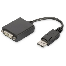 Digitus DB-340409-001-S DVI / DisplayPort adaptér [1x zástrčka DisplayPort - 1x DVI zásuvka 24+5pólová] černá kulatý, dvoužilový stíněný, zablokovatelný 15.00