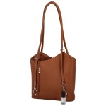 Luxusní dámský kožený kabelko-batůžek Livira, hnědý