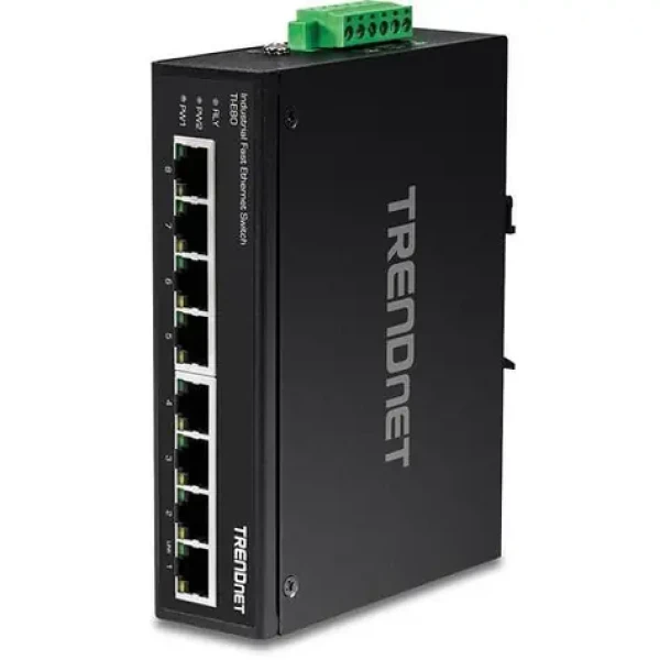 TRENDnet Průmyslový switch DIN lišta / Switch / 8-port Fast Ethernet / Unmanaged / IP30 (TI-E80)