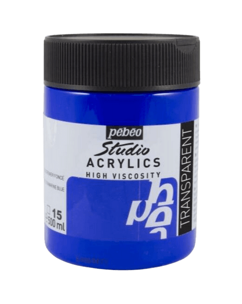 Pébéo Studio Acrylic 500 ml modrá ultramarín tmavý 15