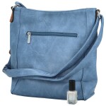 Stylová dámská koženková crossbody kabelka Samer, džínově modrá