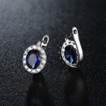 Náušnice Swarovski Elements Fiona Sapphire, Modrá