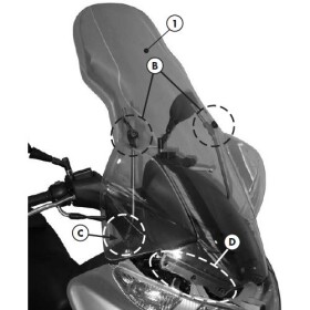 D267Kit montážní sada Suzuki Burgman 125-200 (06-21) pro plexi 3106DT