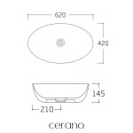 CERANO - Umyvadlo keramické Alesio - na desku - bílá lesklá - 62x42 CER-417176