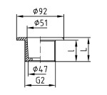 Hugo Lahme sací tryska, napojení vnější závit 2“, délka 40 mm (celonerezová), pro keramické a prefabrikované bazény