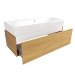 Koupelnová skříňka s umyvadlem SAT Feel 100x30x46 cm medový dub mat SATFEEL100DMU2 SATFEEL100DMU2
