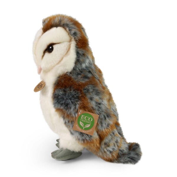 Plyšový pták sova pálená 27 cm, ECO-FRIENDLY