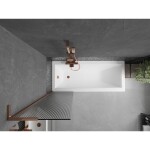 MEXEN/S - Next L vanová zástěna FIX 50 x 150, proužky, růžové zlato 895-050-000-03-09-60