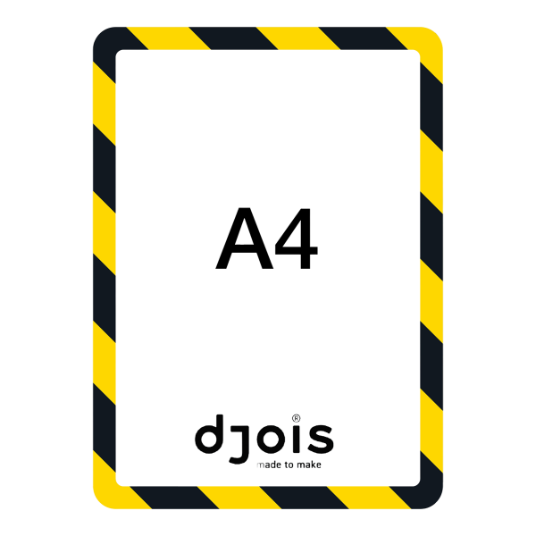 Djois bezpečnostní samolepicí rámeček - Magneto, A4, žluto-černý, 2 ks