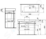 Laufen - Pro S Umyvadlo, 1050x460 mm, 1 otvor pro baterii, s LCC, bílá H8169664001041