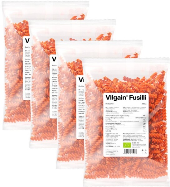 Vilgain Fusilli těstoviny BIO – 4× čočkové 250 g