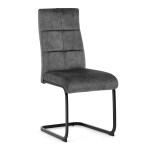 Židle jídelní, šedý samet, černá pohupová podnož