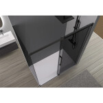 CERANO - Sprchový kout Lantono L/P - 8 mm - Soft-Close - černá matná, grafitové sklo - 100x80x195 - posuvný CER-8050BD7512