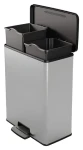 CURVER Odpadkový koš Deco Bin Duo černá/stříbrná / 2x26 l / Pedálové otevírání / Recyklovaný plast (251002)