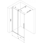 MEXEN/S - Velar posuvné sprchové dveře Walk-in 85 cm, transparent, růžové zlato 871-085-000-03-60