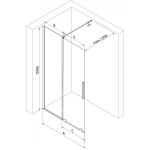 MEXEN/S - Velar posuvné sprchové dveře Walk-in 90, transparent, grafit kartáčovaná 871-090-000-03-66