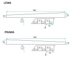 REA - Spádová lišta levá, 140cm černá REA-K3218