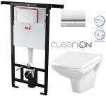 ALCADRAIN Jádromodul - předstěnový instalační systém s chromovým tlačítkem M1721 + WC CERSANIT CLEANON CARINA + SEDÁTKO AM102/1120 M1721 CA2