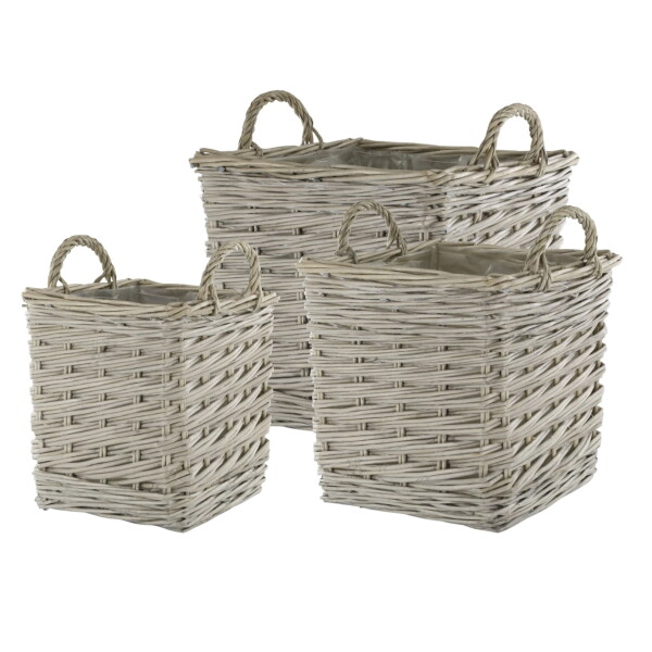 Chic Antique Proutěný obal na květináč Square French M, přírodní barva, proutí