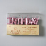 Dortové svíčky "Happy Birthday" růžovo-zlaté 13ks