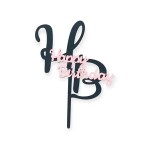 Dortisimo Zapichovací dekorace na dort černo-růžová Happy Birthday
