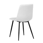 Židle jídelní, bílá látka, čtyřnohá kovová podnož, černý mat