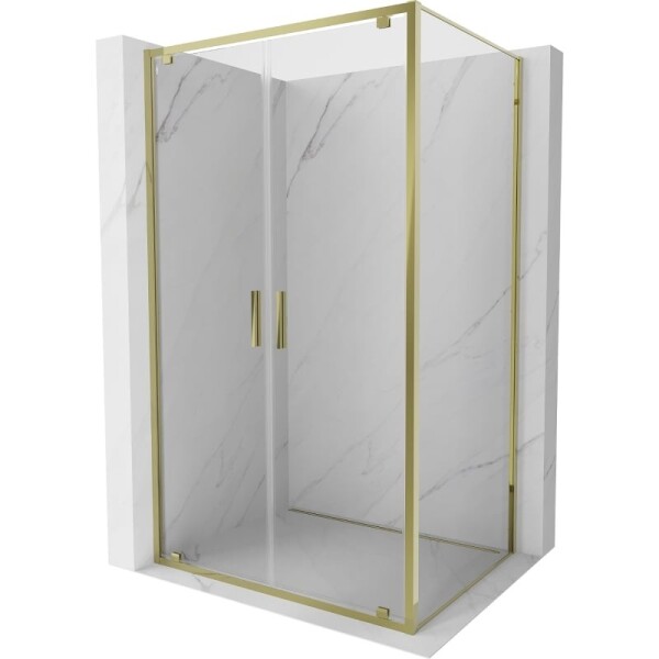 MEXEN/S - Exo sprchový kout dveře křídlové 100 x 85, transparent, zlato 8182-100-085-50-00