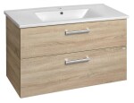 Aqualine VEGA umyvadlová skříňka 97x60x43,8 cm, 2xzásuvka, dub platin