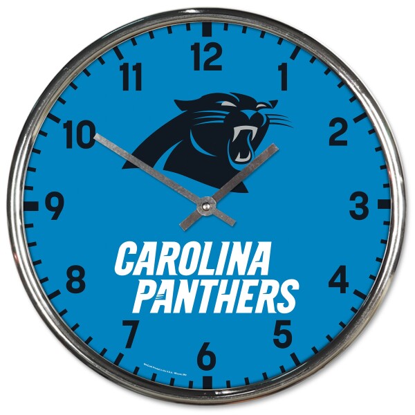 Hodiny Carolina Panthers NFL Chrome Team Design