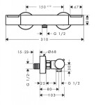 HANSGROHE - Ecostat Element Termostatická sprchová baterie, matná černá 13346670