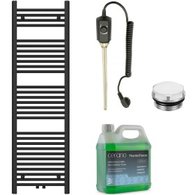 CERANO Koupelnový elektrický radiátorový set Benito - 600W - černá matná - 1500x450 mm