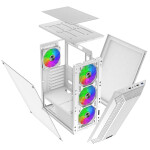 EVOLVEO Xenon, skříň ATX, 4x ARGB ventilátor 120mm, přední panel airflow mesh, bílá