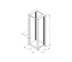 TRITON 19" montážní rám 42U, dvoudílný, hloubka 800mm EDF_1232134