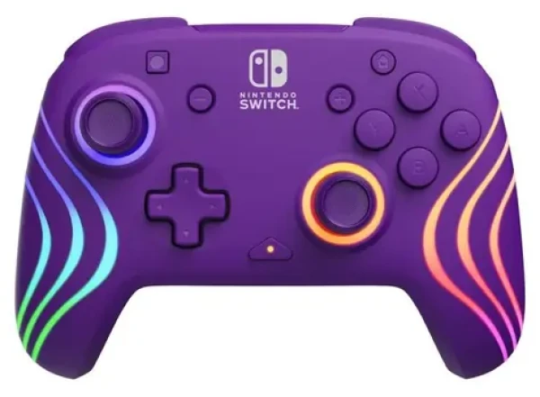 PDP Afterglow Wave fialová / Herní ovladač / bezdrátový / Nintendo Switch / Programovatelná tlačítka / Podsvícení (500-252-PR)