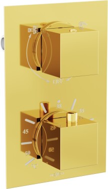 MEXEN - Cube termostatická baterie sprcha/vana 2-output gold 77502-50