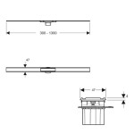 GEBERIT - CleanLine Nerezový sprchový kanálek 60, 30-130 cm, pro tenké obklady 154.459.00.1