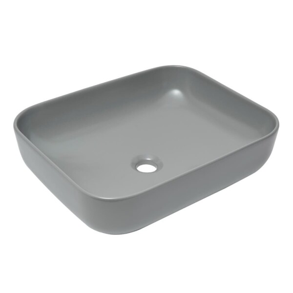 Umyvadlo na desku SAT Infinitio 50x39 cm šedá mat bez přepadu SATINF5039LGRM SATINF5039LGRM