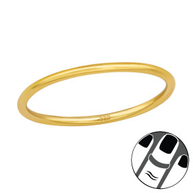 LUNICA Stříbrný midi prsten GOLD 0437