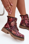 Vzorované dámské čižmy Artiker 57C1055 bordó 39