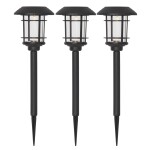 STAR TRADING Zahradní osvětlení na solární napájení Bollard – set 3 ks, černá barva, plast
