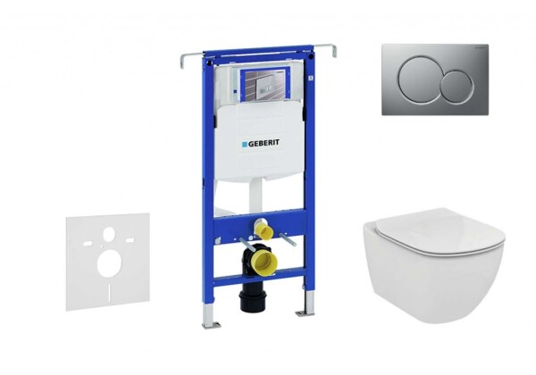 GEBERIT - Duofix Set předstěnové instalace, klozetu a sedátka Ideal Standard Tesi, tlačítka Sigma01, matný chrom 111.355.00.5 NF3