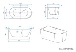 Erga Zara, rohová volně stojící vana 140x72 cm + odtoková zátka, levá, bílá lesklá, ERG-ZARA-140072L-WH-WH